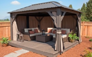 Paradise LeisureScapes is an official Visscher Gazebo Dealer. We offer open air, semi and fully enclosed gazebos, and pergolas for Regina and Saskatoon